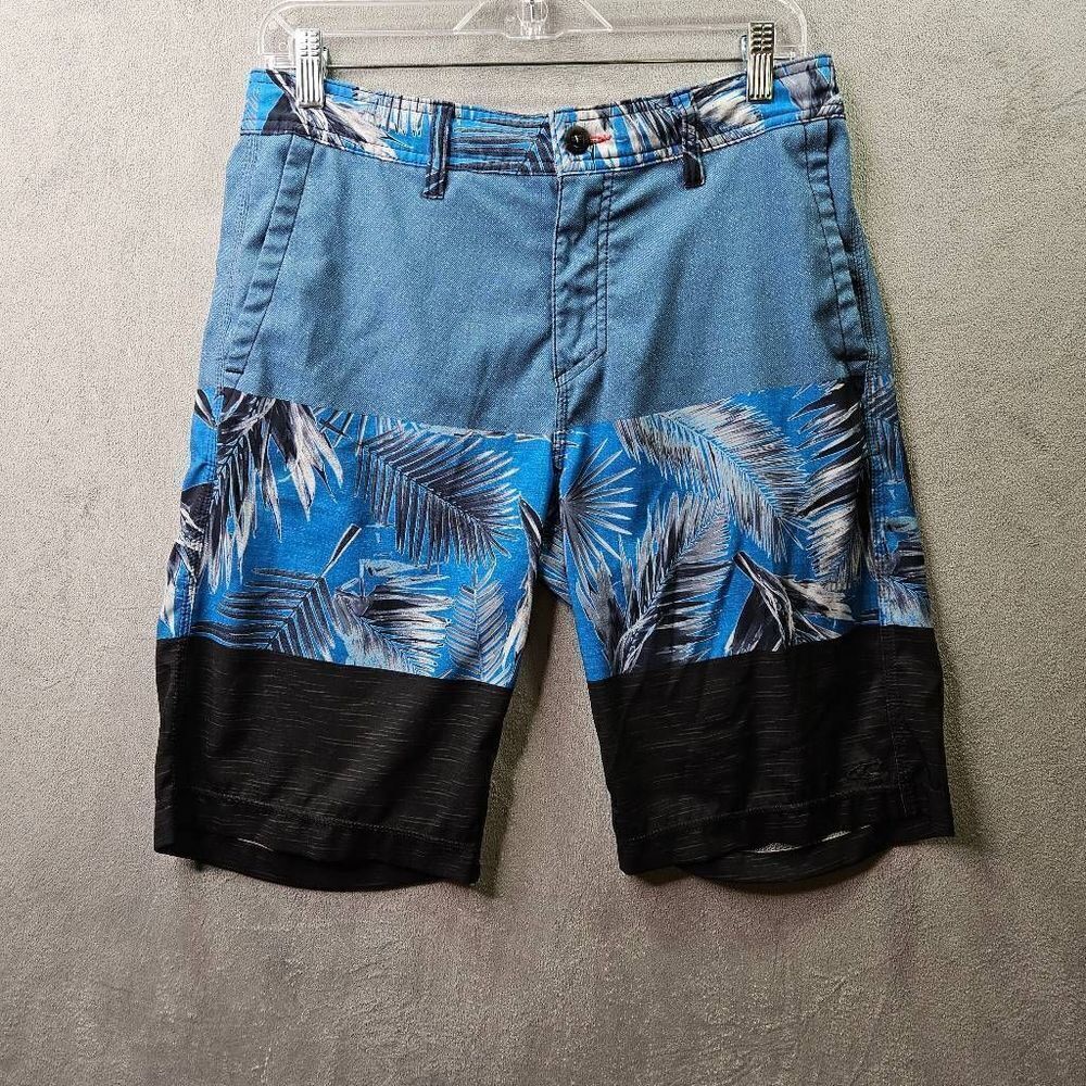 O'Neill Board Shorts Mens Size 30 Blue Palm Tree Print Swim Trunks